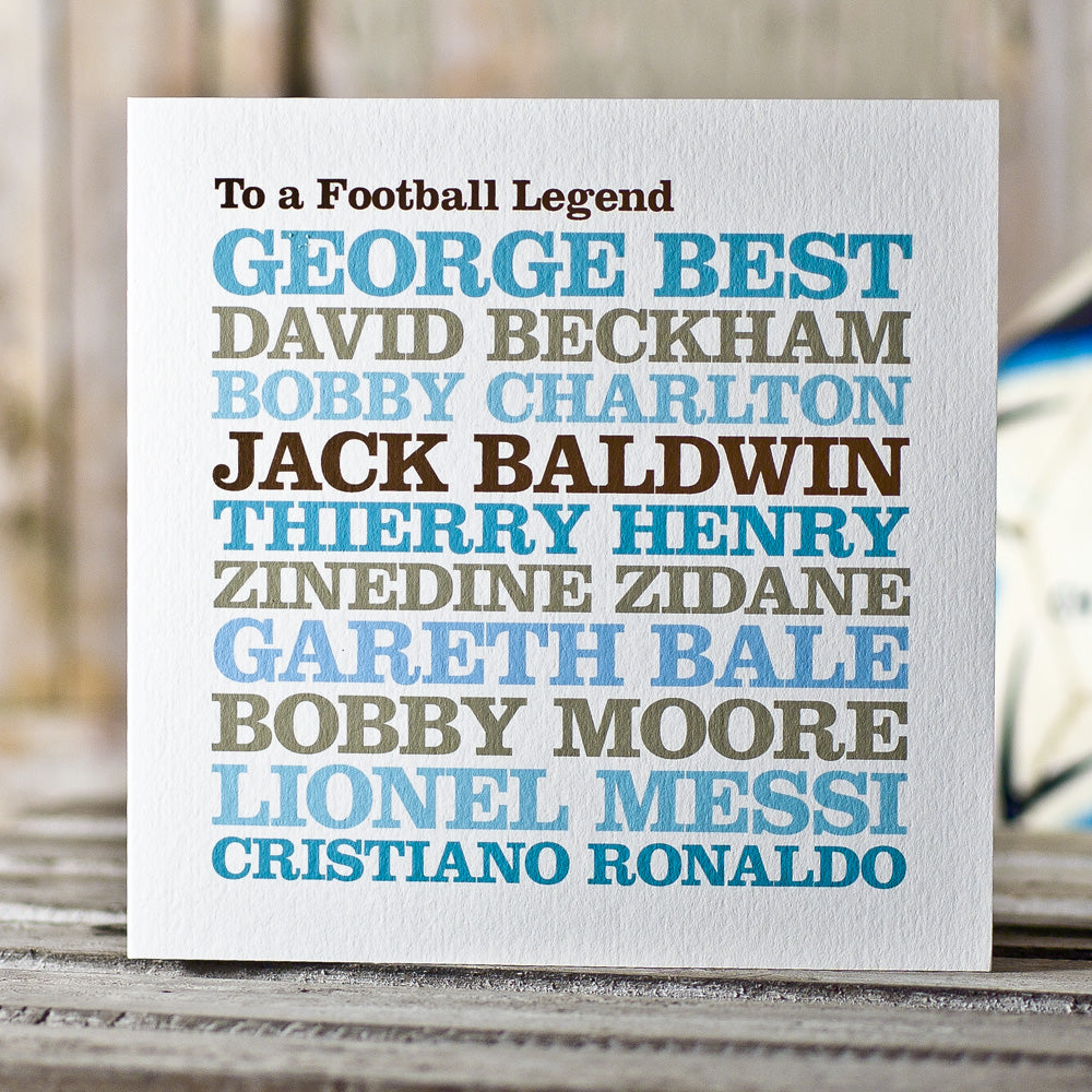 Personalised Famous ‘Football Legend’ Card 