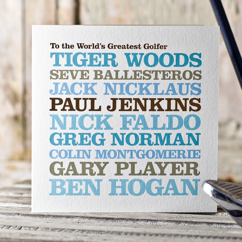  Personalised Celebrity ‘Golfer’ Card 