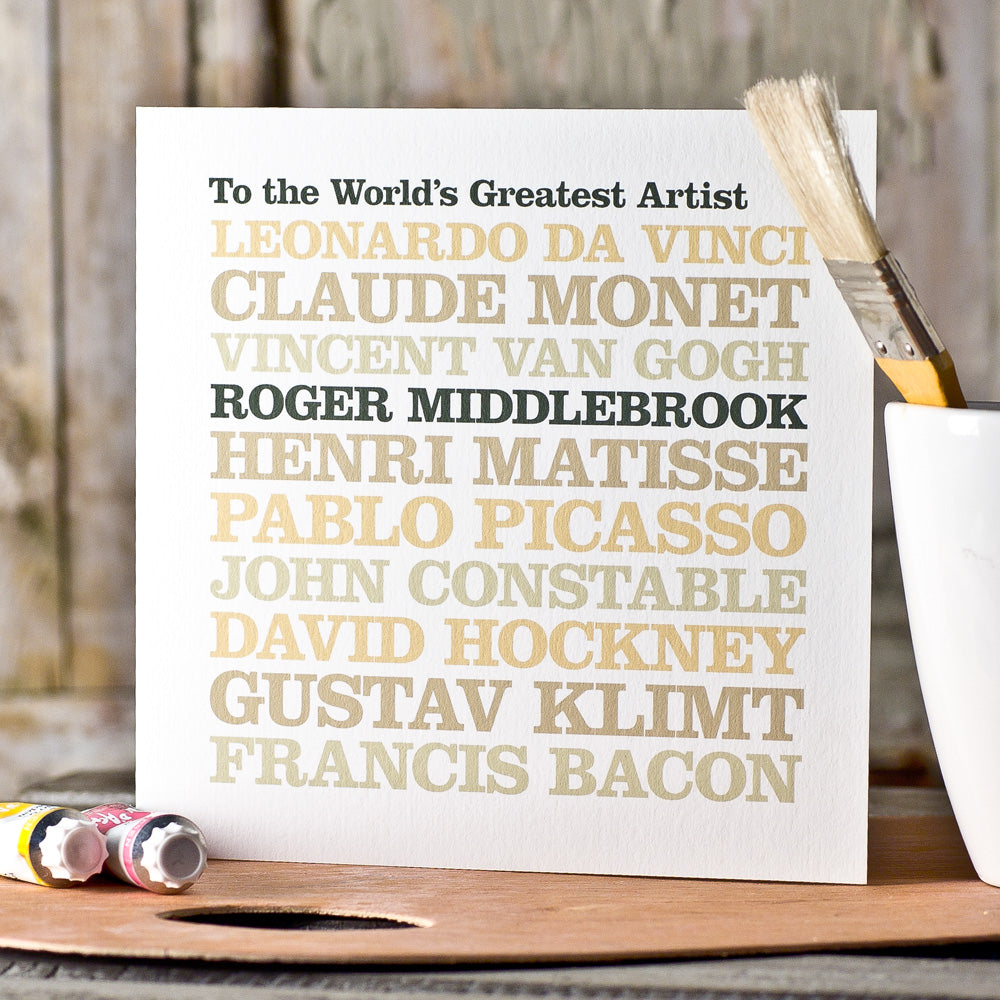 Personalised Famous ‘Artist’ Card