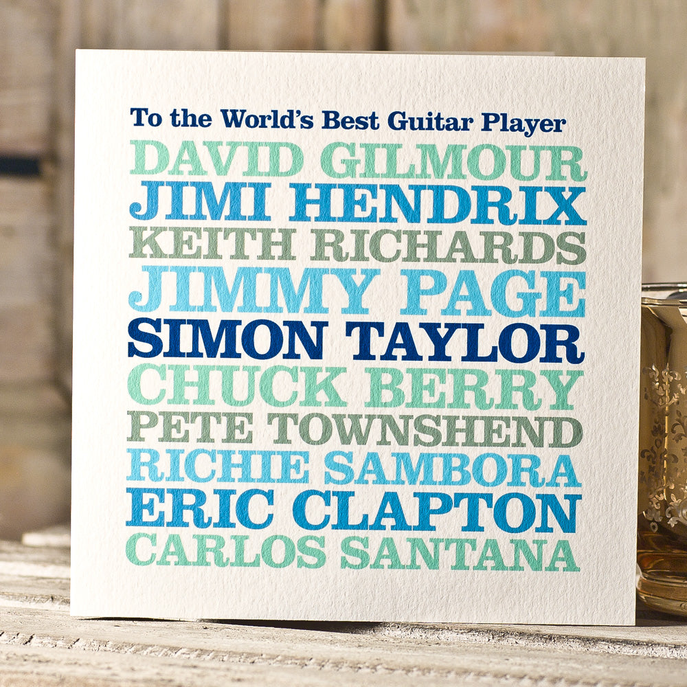 Personalised Famous ‘Guitarist’ Card