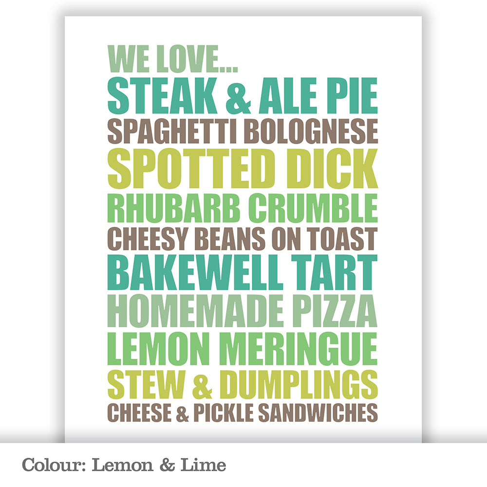 Personalised ‘Food Loves’ Poster Print