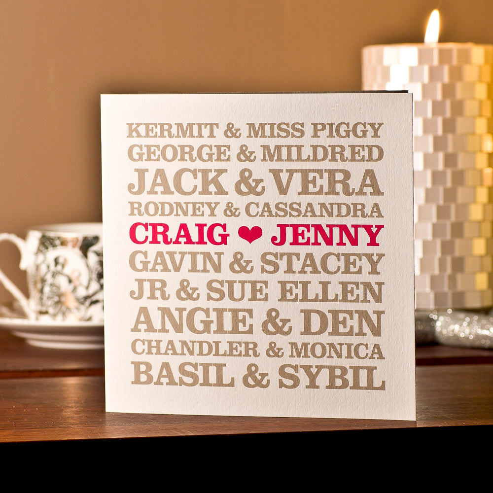 Personalised ‘Famous TV Couples’ Card 
