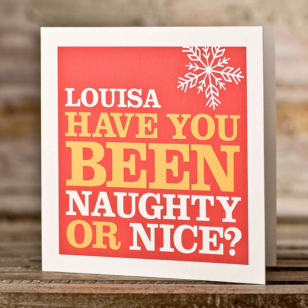 Personalised Naughty Or Nice? Card