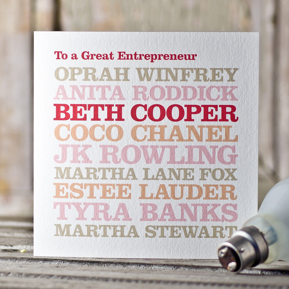 Personalised ‘Entrepreneur’ Card 