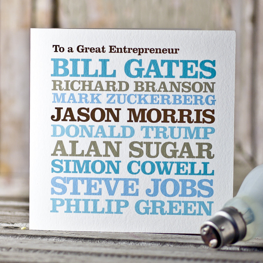 Personalised ‘Entrepreneur’ Card 