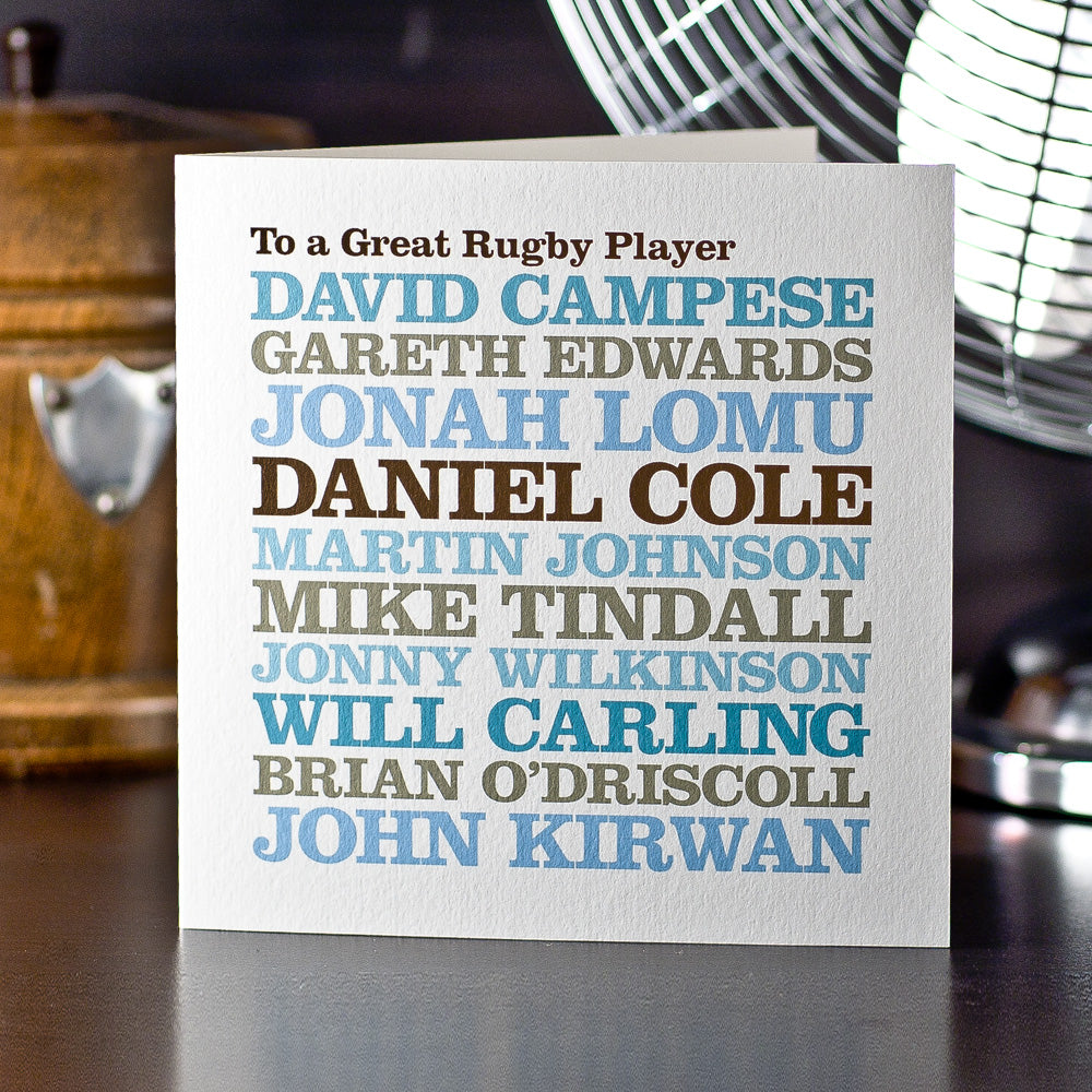 Personalised Celebrity ‘Rugby Player’ Card