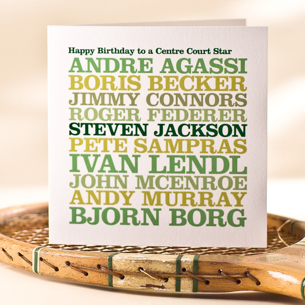Personalised Famous ‘Tennis Star’ Card