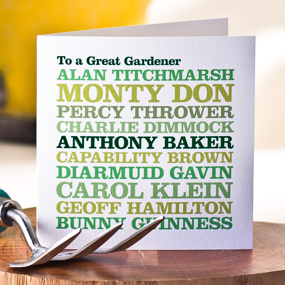 Personalised Celebrity ‘Gardener’ Card