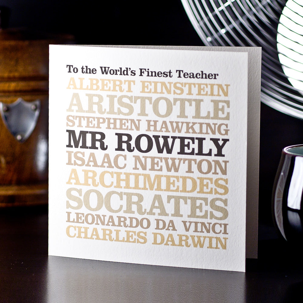 Personalised Famous ‘Teacher’ Card