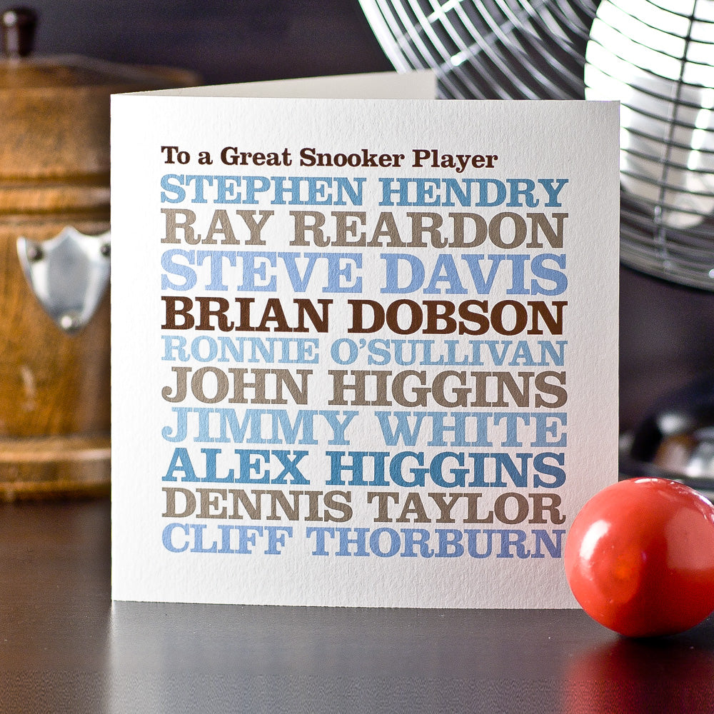 Personalised Celebrity ‘Snooker Player’ Card
