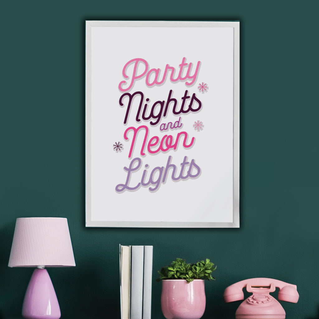 Personalised Song Lyrics Poster in Pinks