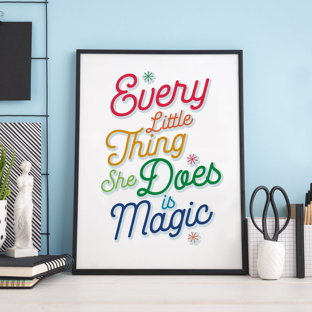 Personalised Song Lyrics Poster in Rainbow
