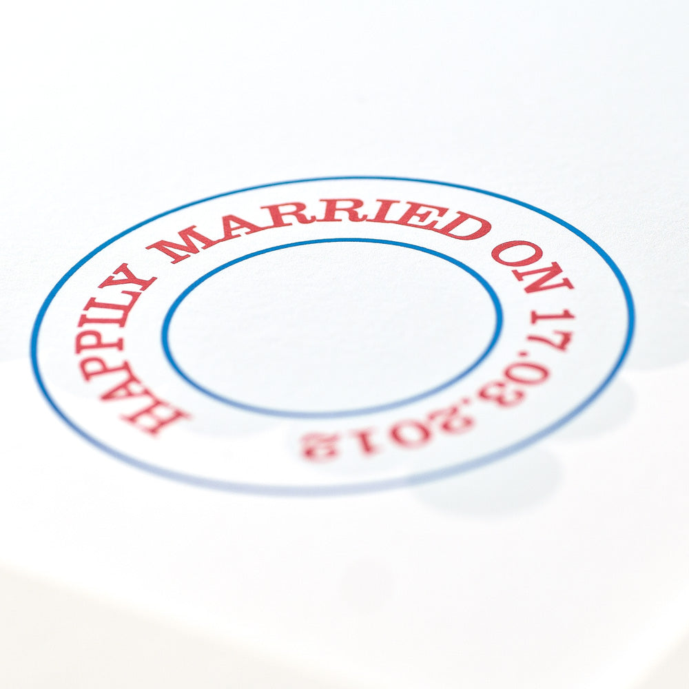 Happily Married On Stamp