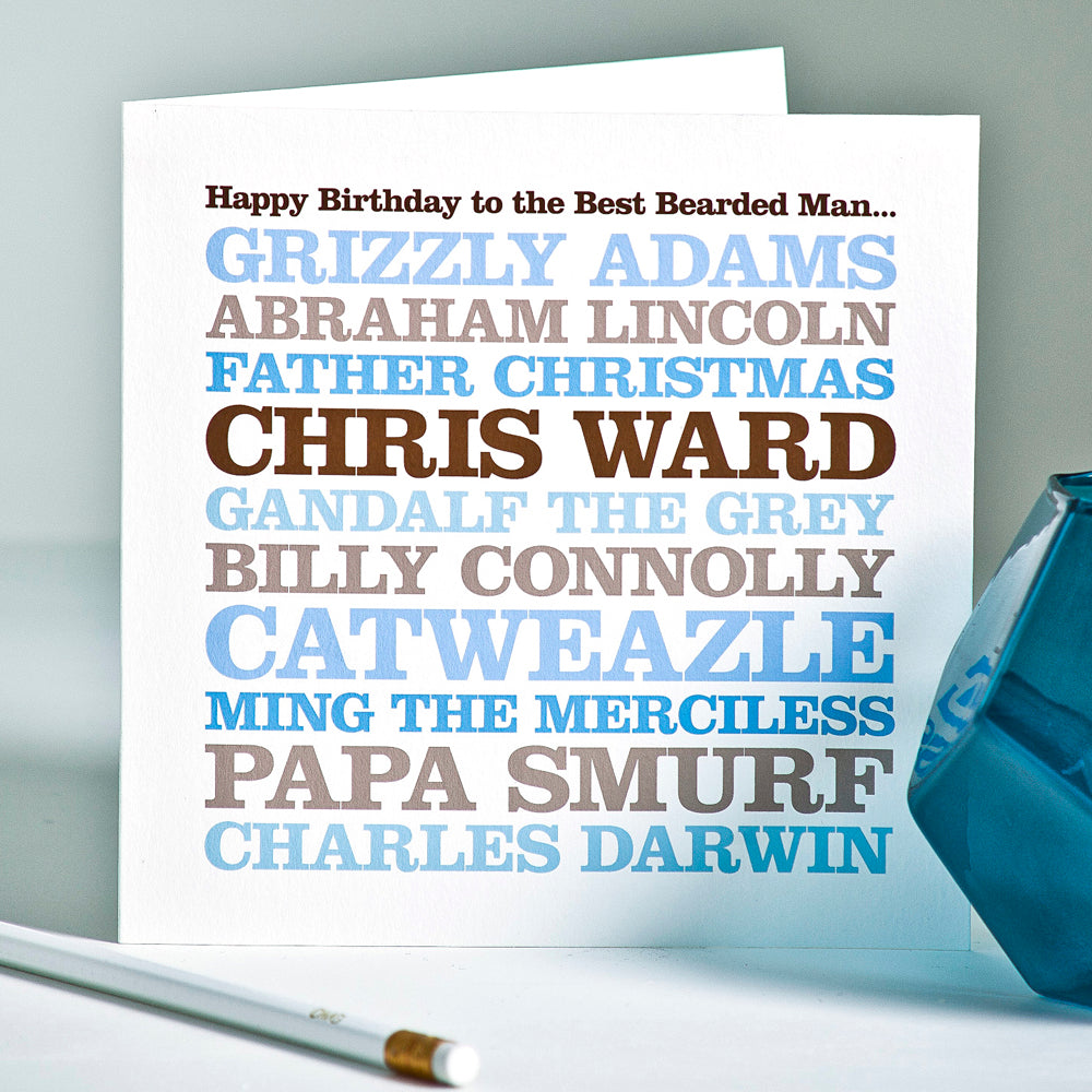 Personalised Celebrity ‘Bearded Man’ Card 