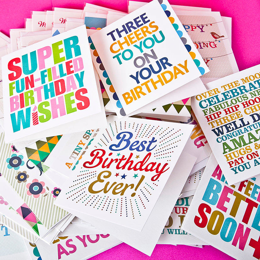 A Box Of Eighty Greeting Cards 