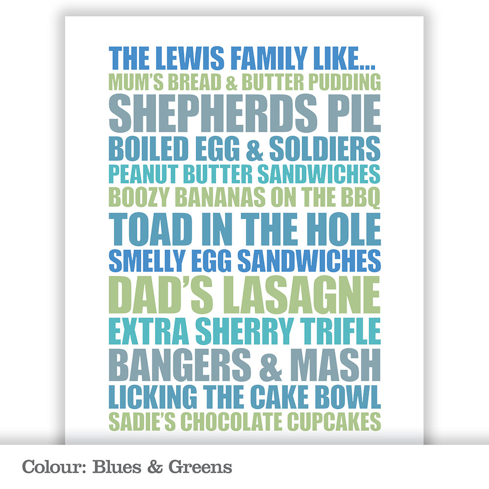 Personalised ‘Food Loves’ Poster Print