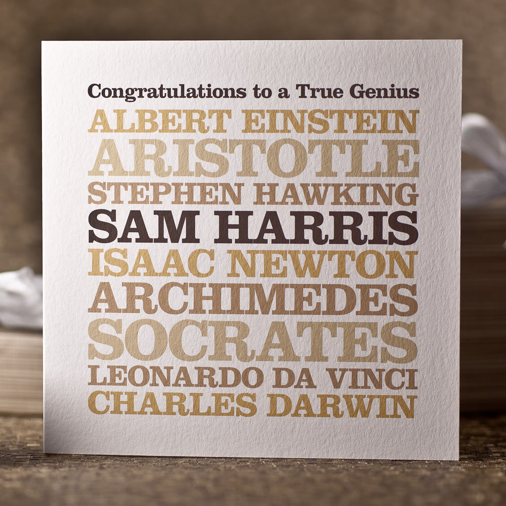 Personalised ‘True Genius’ Card