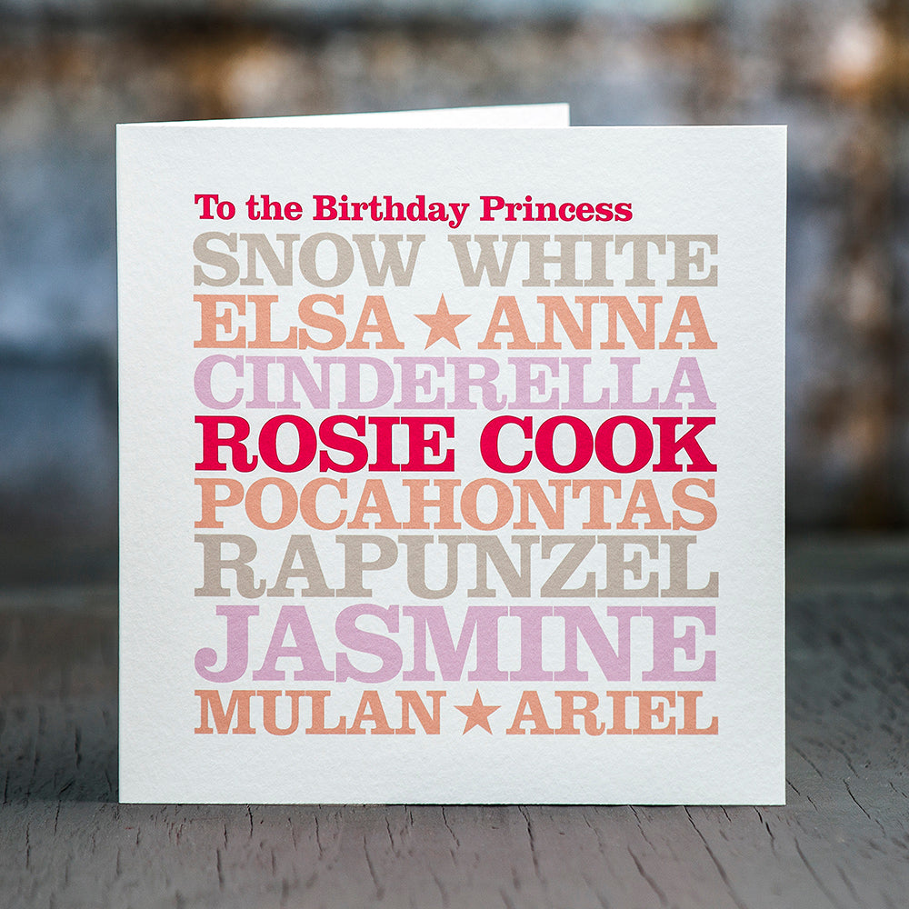 Personalised Famous ‘Princess’ Card 