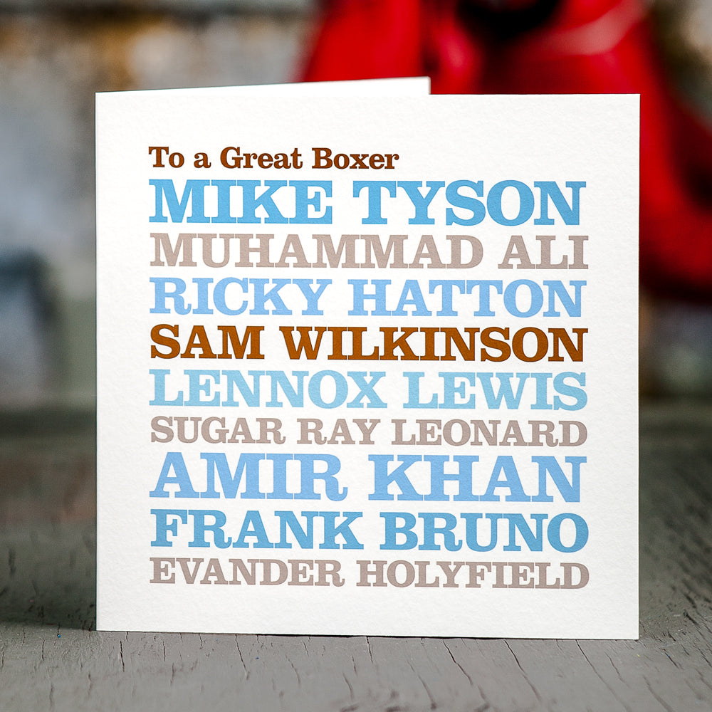 Personalised Famous ‘Boxer’ Card