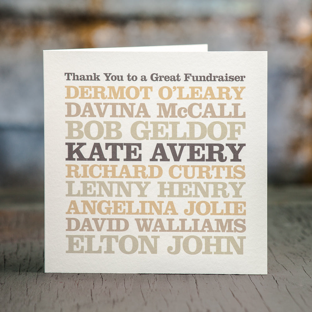 Personalised Famous ‘Fundraiser’ Card 