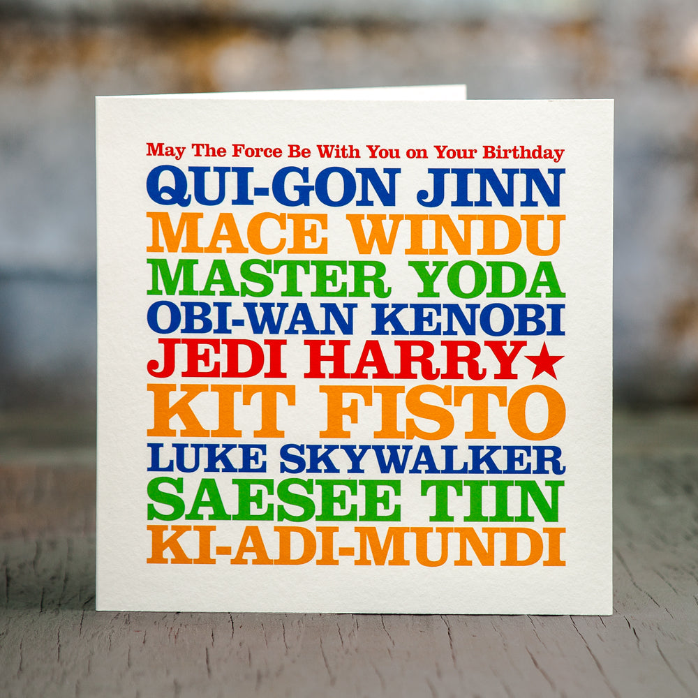 Personalised Famous ‘Jedi’ Card 