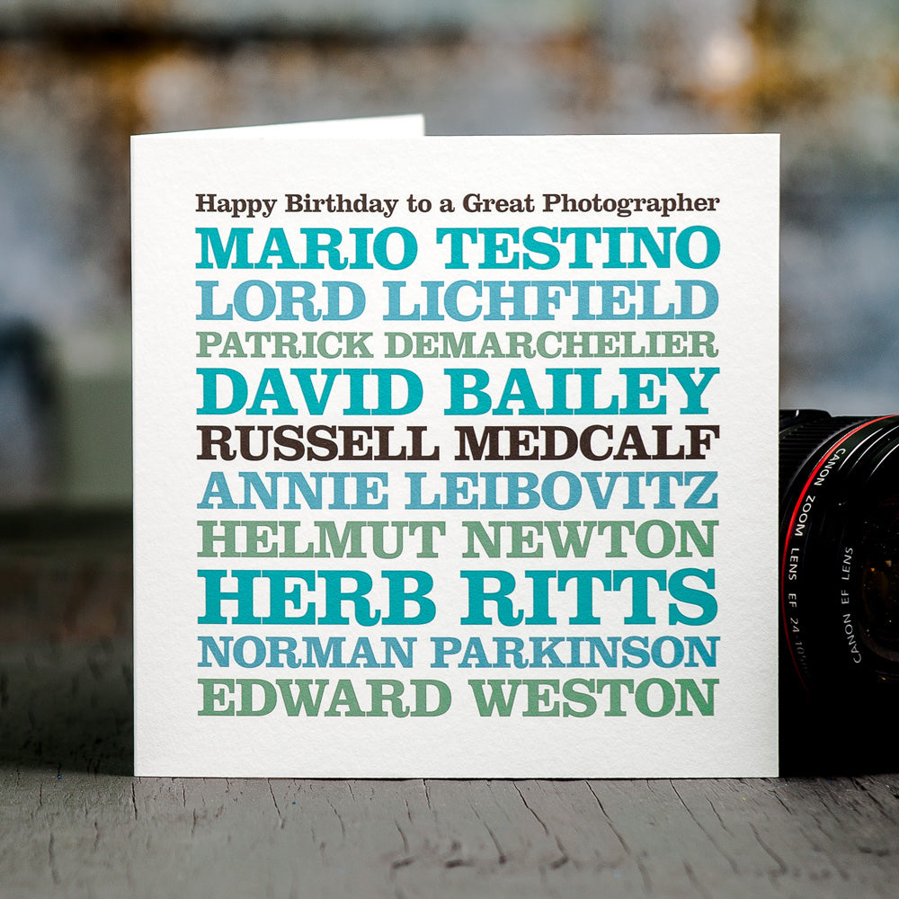 Personalised Famous ‘Photographer’ Card