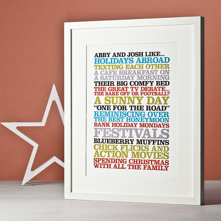 Personalised ‘Couples Like’ Poster Print