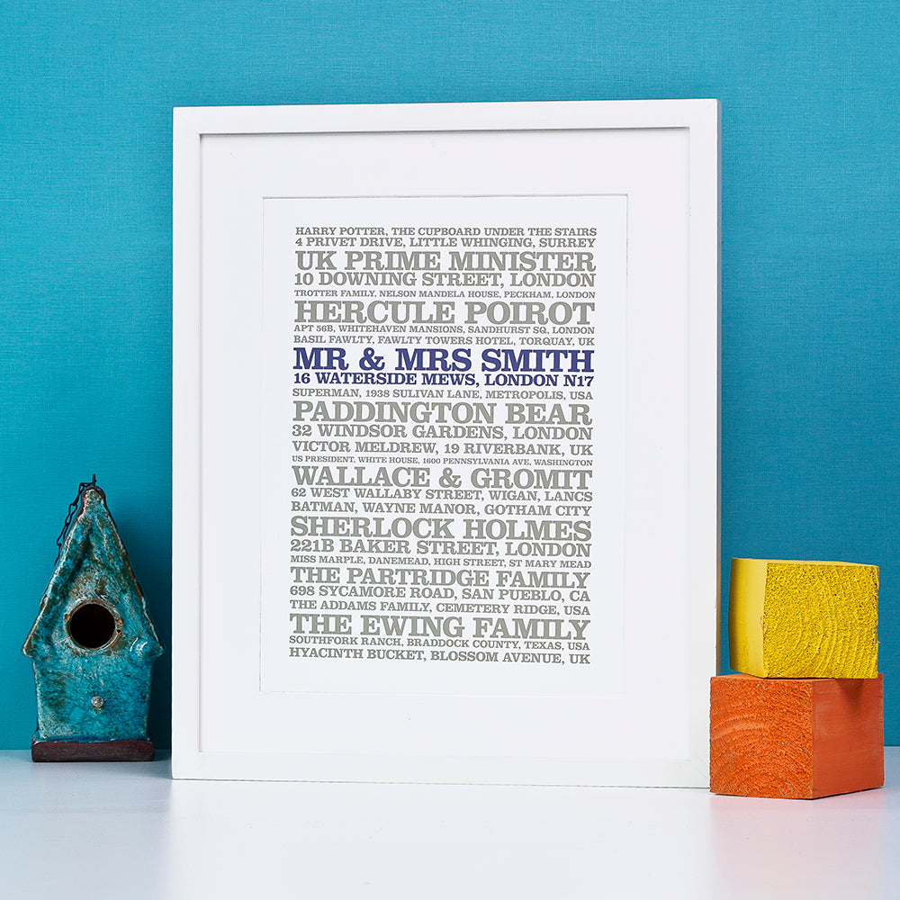 Personalised Famous Addresses Print 