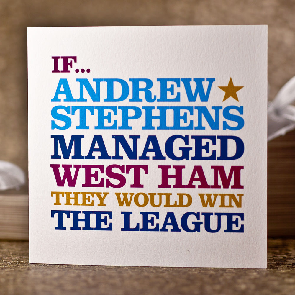 Personalised ‘West Ham Manager’ Card