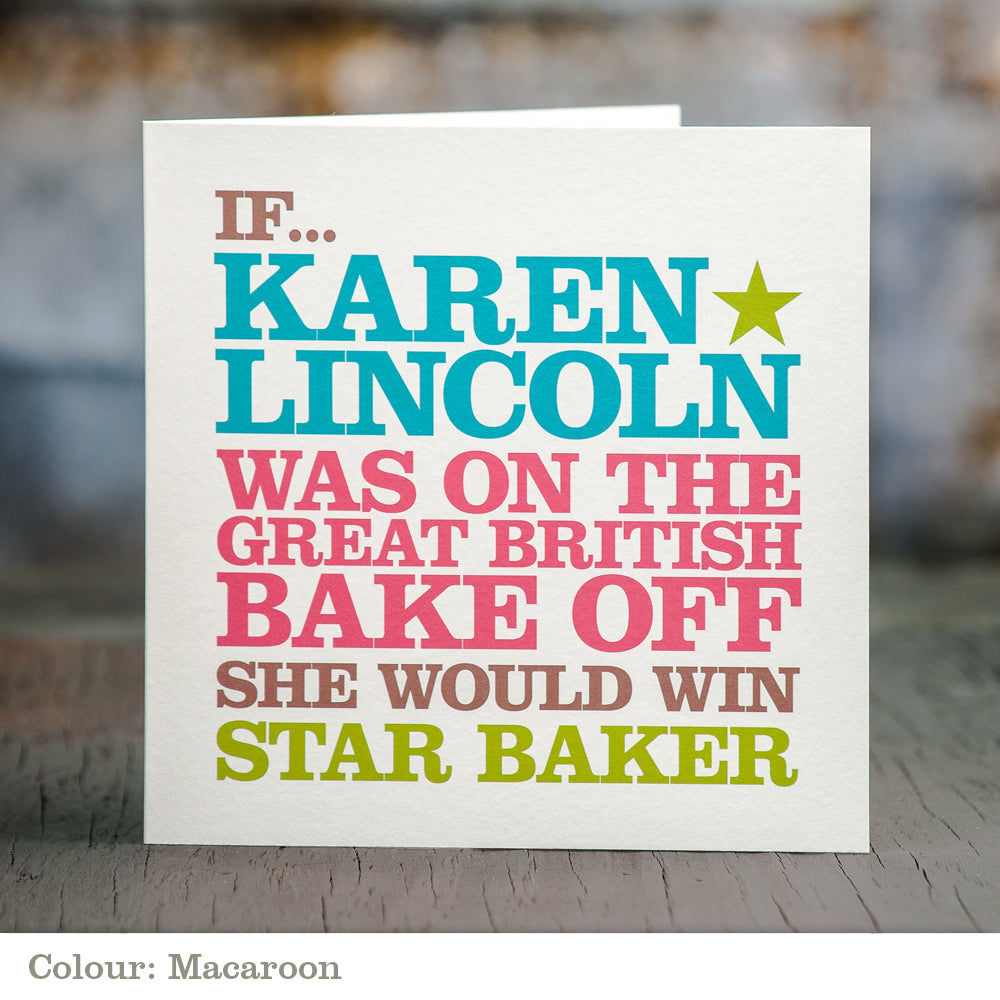 Personalised Star Baker Card