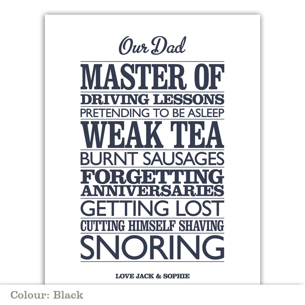 Personalised ‘Master Of’ Poster Print