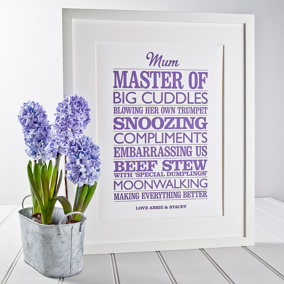 Personalised ‘Master Of’ Poster Print