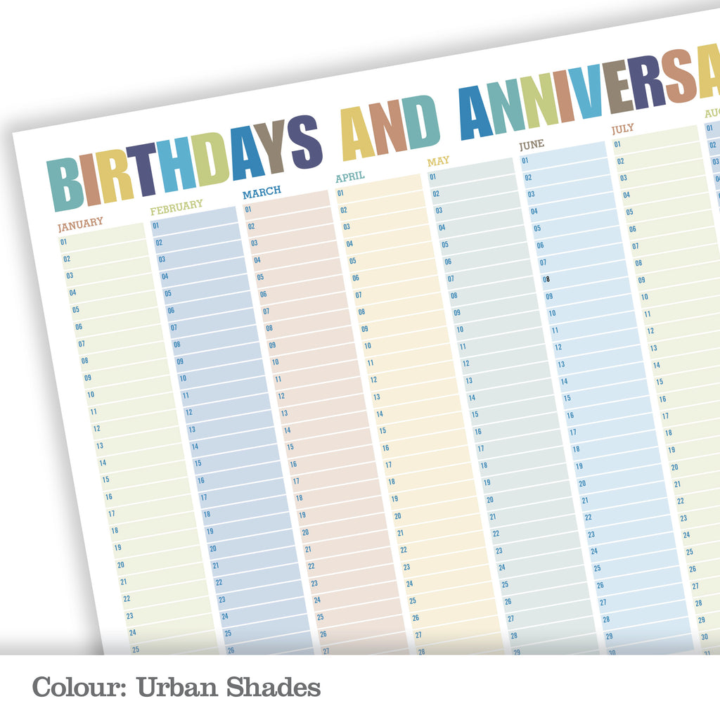 Personalised Perpetual Wall Planner_Urban Shades