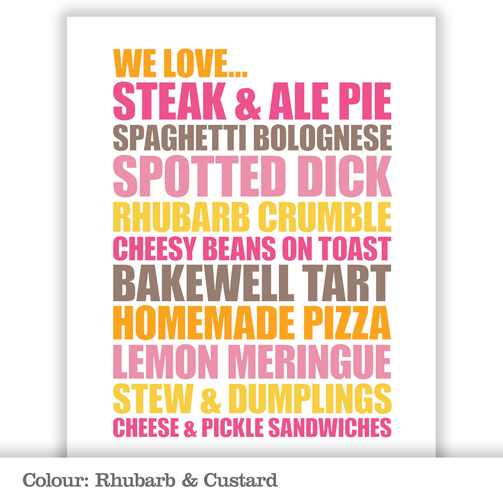 Personalised ‘Food Loves’ Poster Print