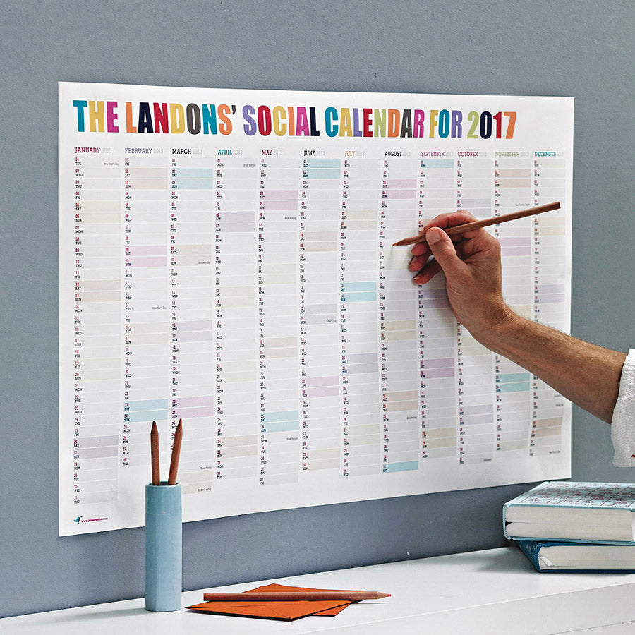 Personalised Social Calendar Print 