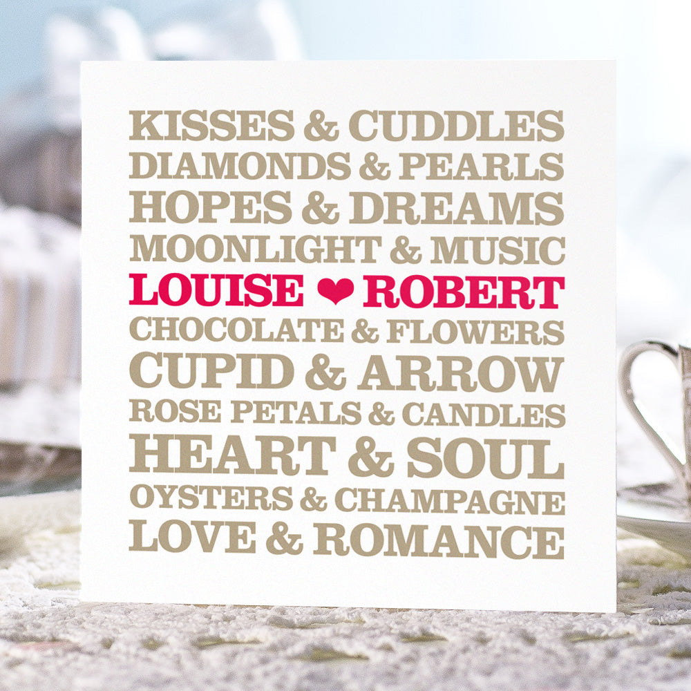 Personalised Romantic Pairings Card