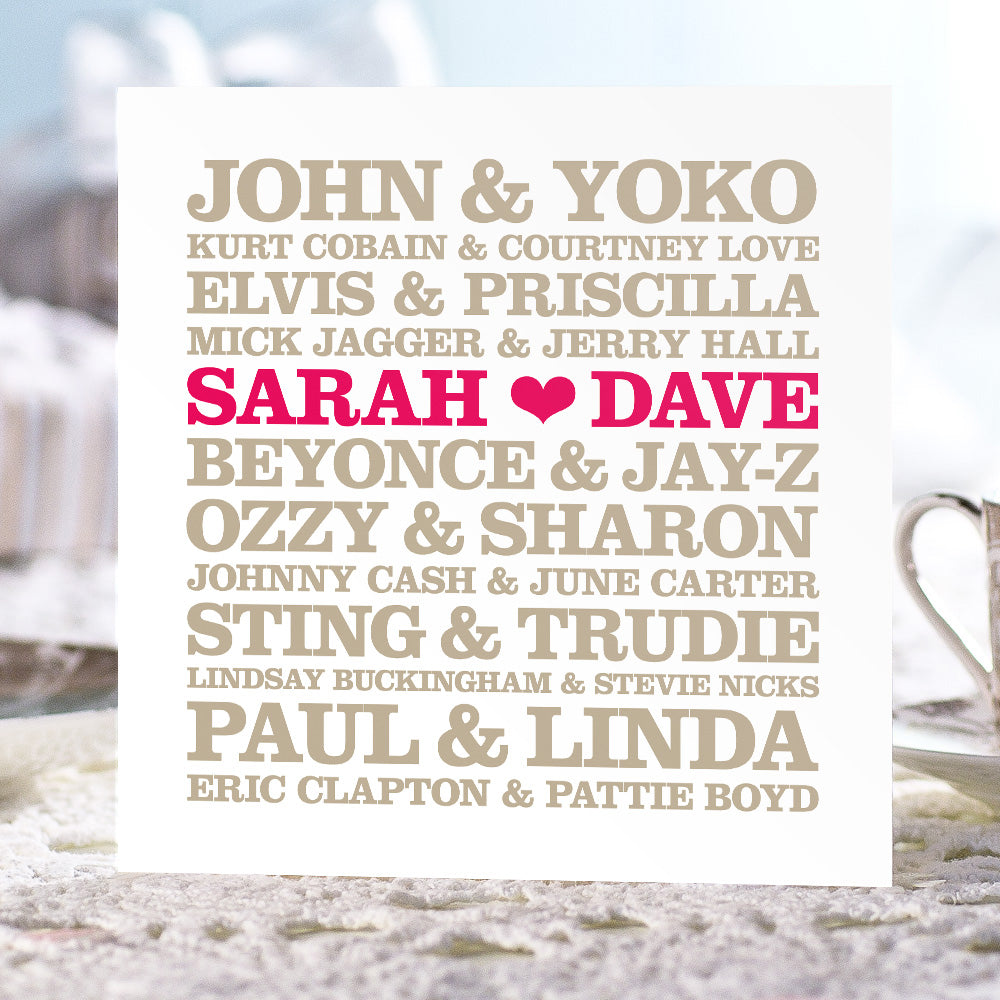 Personalised ‘Famous Musical Couples’ Card 