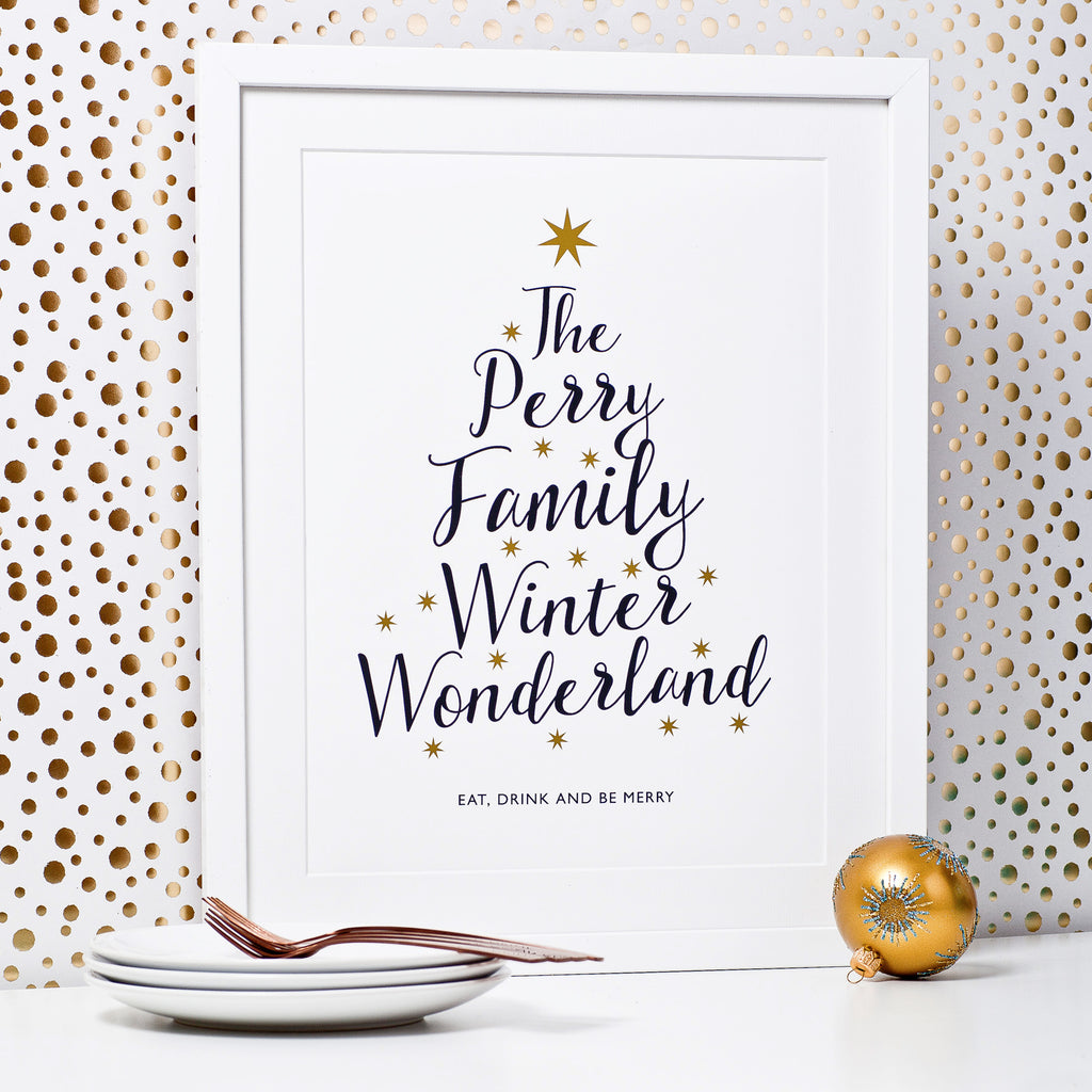 Personalised Winter Wonderland Print _family name