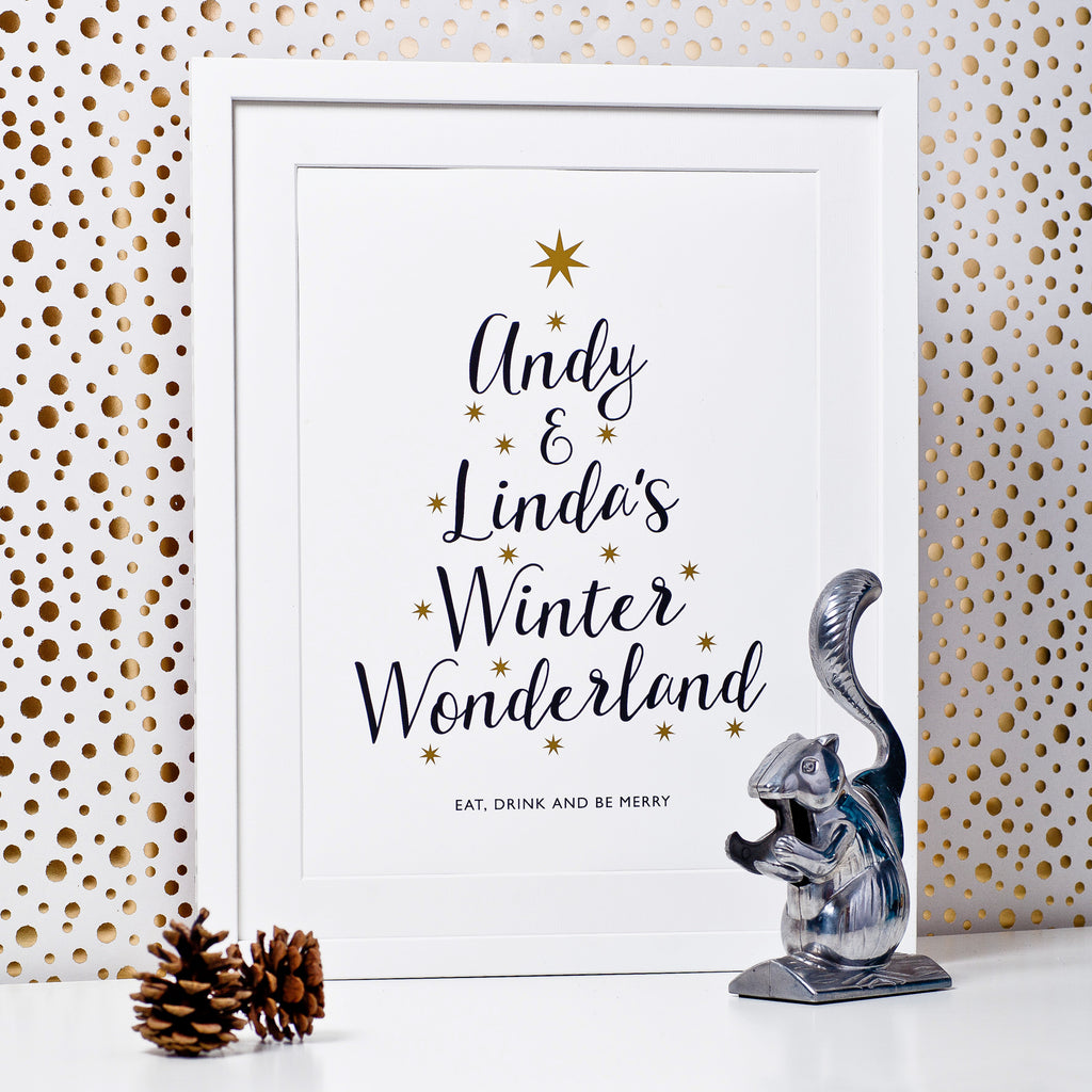 Personalised Winter Wonderland Print _couples name 2