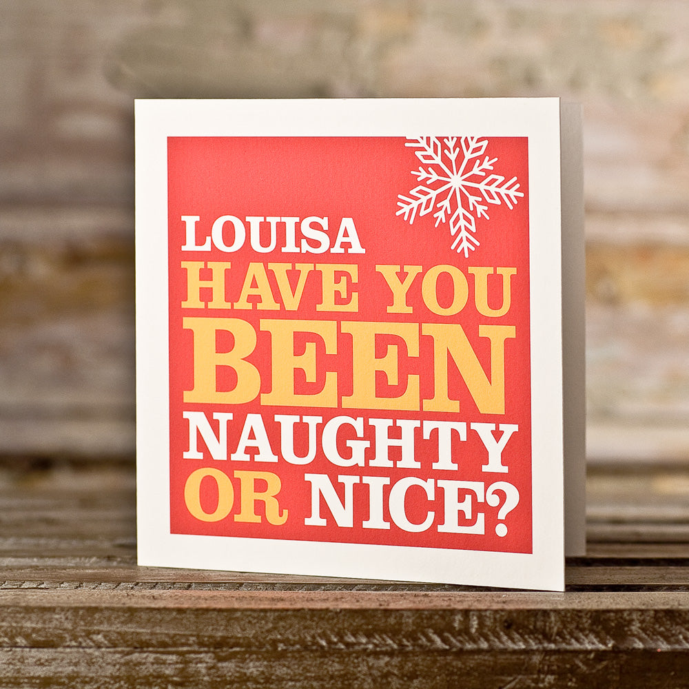 Personalised Naughty Or Nice? Card