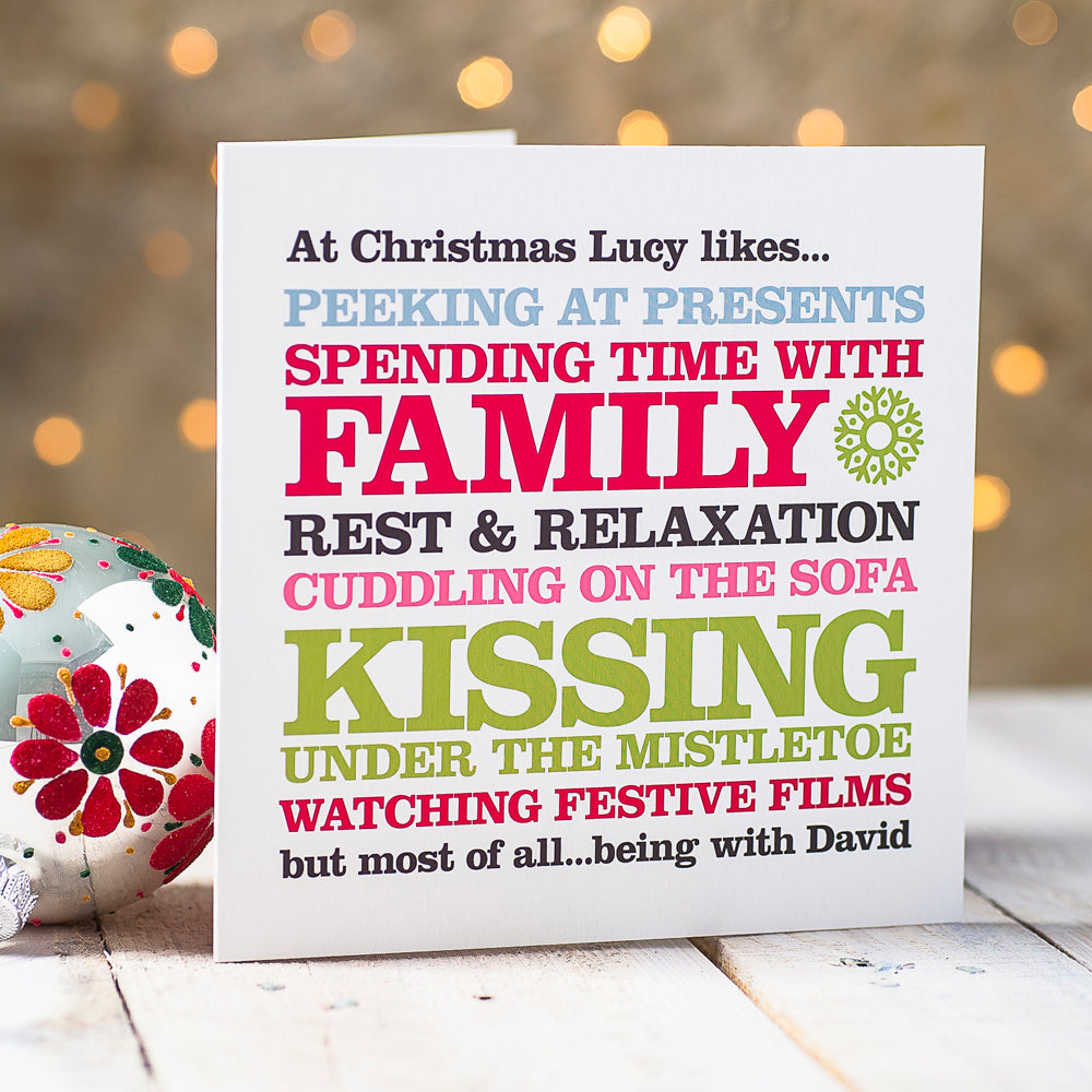 Personalised 'I Like Christmas' Card