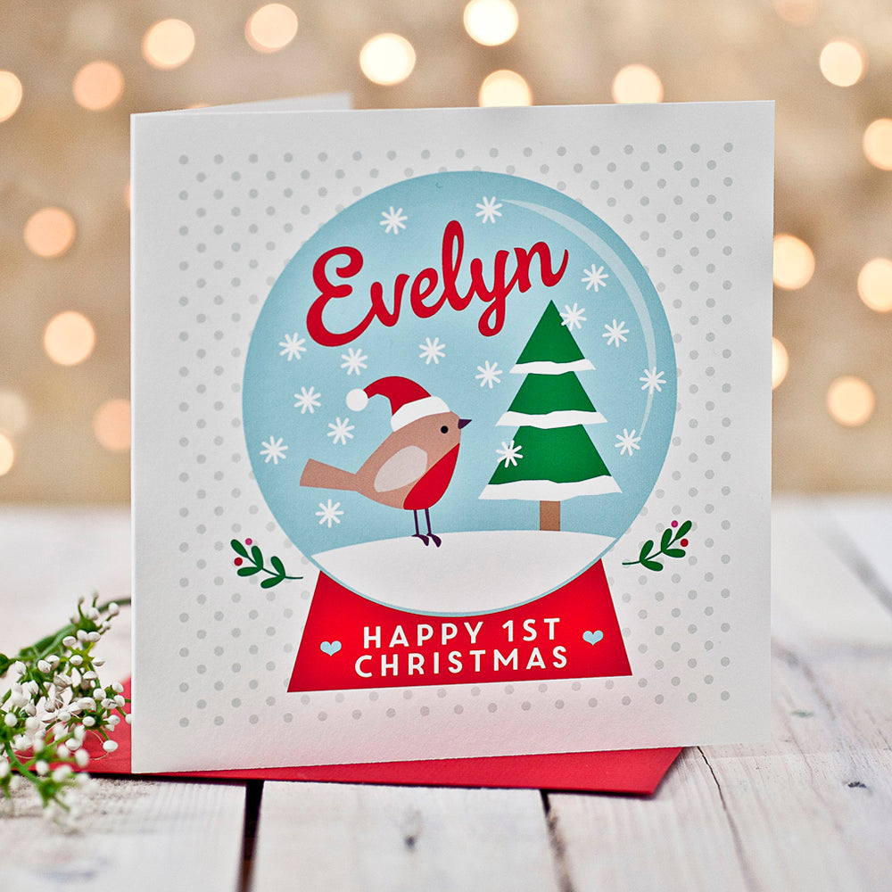 Personalised Baby's First Christmas Card 
